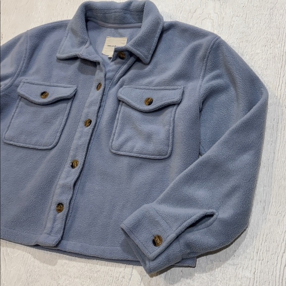 Thread & Supply Soft Fleece Auria Jacket In Blue Blizzard Size Small - Picture 5 of 9